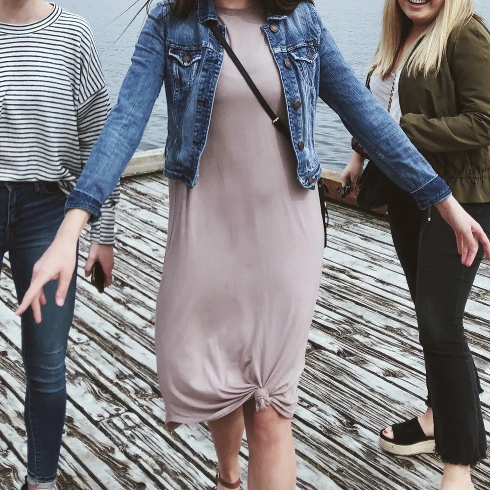 Grey Midi T-Shirt Dress - Picture 2 of 4